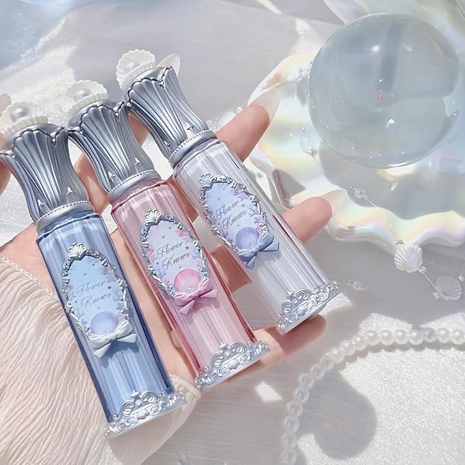 Flower Knows Shell's Jewel Nourishing Lip Glaze,Hydrating Lip Gloss with Hyaluronic,Moisturizing Plumping Oil,Non-Sticky Formula,0.16 fl.oz(P08 Coconut Latte)