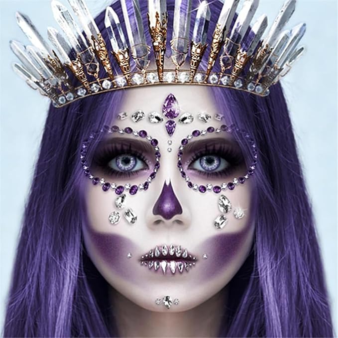 Go Ho 6 Colors Purple Face Body Paint,Cream Water Based Makeup for Adults Children Halloween Cosplay,Body Paint FX Makeup Palette,Professional Face Paint Purple Makeup