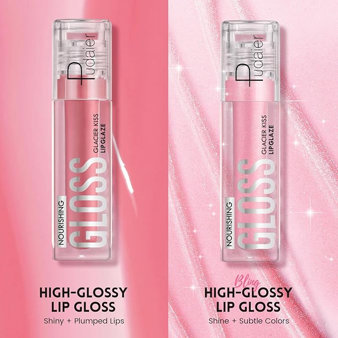 Pudaier Excellent Recovery Glossy Lip Balm, Moisturizing Lip Care Tinted Lip Oil, Hydrating Plumping Lip Gloss Balm, Non-Sticky Long Lasting Light Texture LipGloss Oil for Dry Lip (02 Tender Pause)