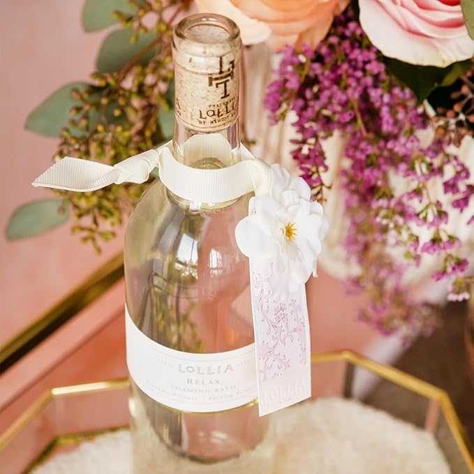 Lollia Relax Bubble Bath, 25 fl. oz., Lavender & Honey Scented Luxury Soap, Gentle & Moisturizing Fragranced Cleanser with Hydrating Ingredients for Women