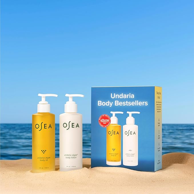 OSEA Undaria Body Bestsellers Full Size Set – Includes Undaria Algae™ Body Oil 5oz & Undaria Algae™ Body Lotion 5oz – Hydrating & Firming Body Care – Perfect Holiday Gift Set