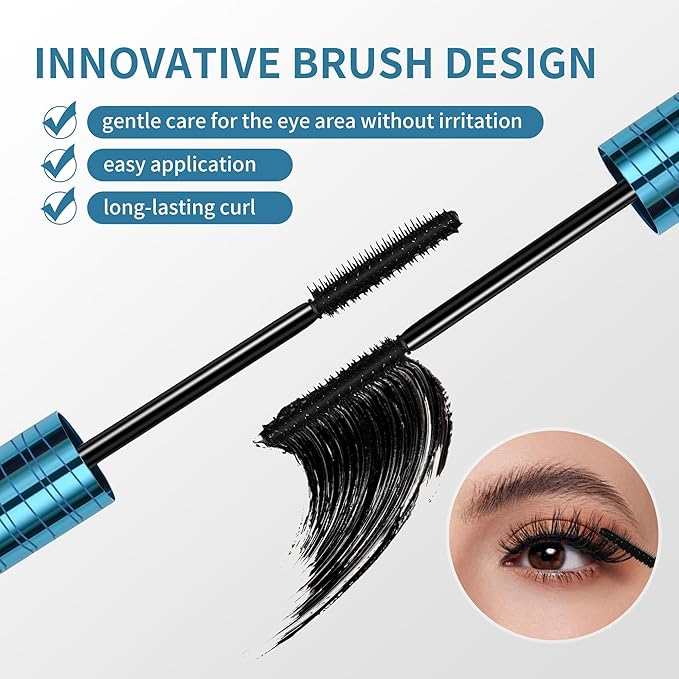 Mascara for Older Women 60 Plus - Volumizing Waterproof Hypoallergenic Black Mascara for Thinning Lashes & Sensitive Eyes, Smudge-Proof Formula (1 Pack)