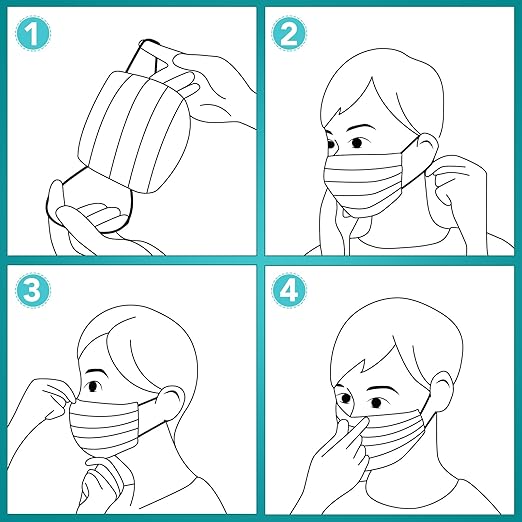 100 PCS Disposable Face Masks, Black Disposable Masks, 3 Ply Protection Face Masks