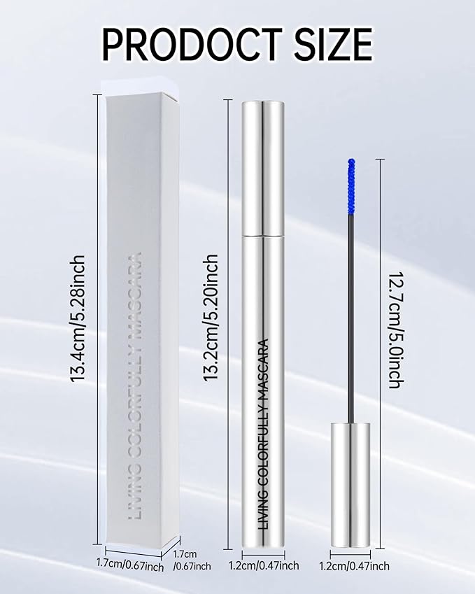 Colored Mascara Set, Black Brown Burgundy Blue Waterproof Liquid Curling Colorful Mascara for Eyelashes, Lengthening Long Lasting Lashes Volume and Length,Christmas Cosplay Party Makeup Gift for Women