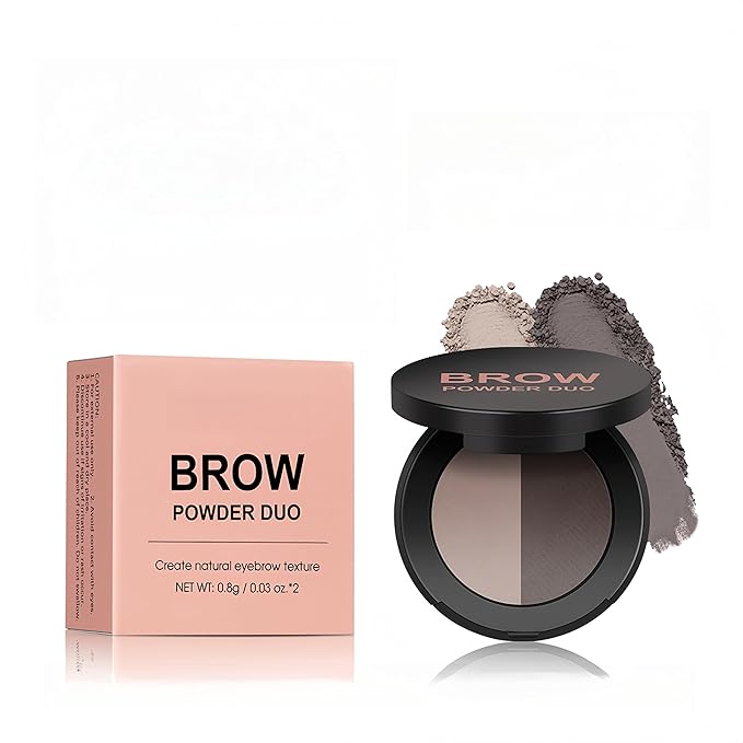 MAEPEOR Brow Powder Duo 6 Colors Natural Smooth Eyebrow Powder Professional Brow Contour Palette for Filler Defined & Sculpt (06 Medium Brown)