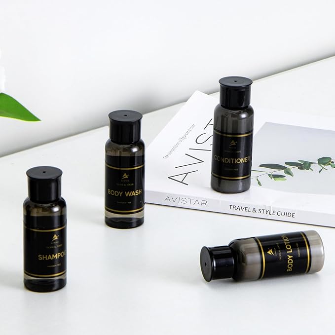 80 Piece Set Hotel Guest Soaps for Bathroom, Travel Size Bulk Toiletries Set, Supplies for Guests, 20 Pack w/ 20 Shampoo 20 Conditioner 20 Body Wash 20 Lotion