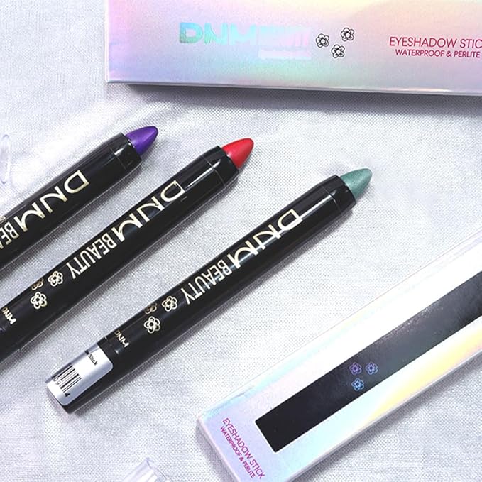 evpct Purple Shimmer Cream Eye Shadow Brightener Sticks Set for Eyes, Purple Shimmery Pencil Eye shadow Applicator Stick Pen Palette Makeup Waterproof sombras en crema para ojos 33#