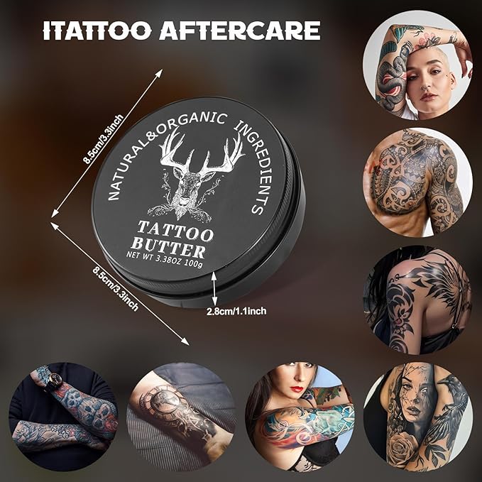 Tattoo Balm & Aftercare Cream- Color Enhancement that Revives Old Tattoos, Hydrates New Tattoos, Made With Clean Ingredients + Petroleum Free, Daily Tattoo Lotion Moisturizer & Brightener