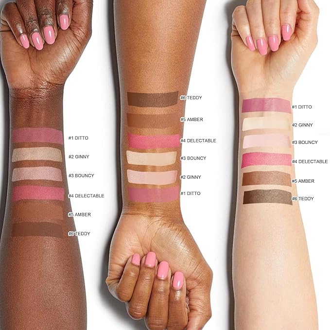 6 Colors Cream Contour Stick Makeup Kit, Shades with Blush, Highlighter and Bronzer, Double Ended Contour Stick for Cheeks, Waterproof and Long Lasting, Matte and Dewy Finish (Set A)