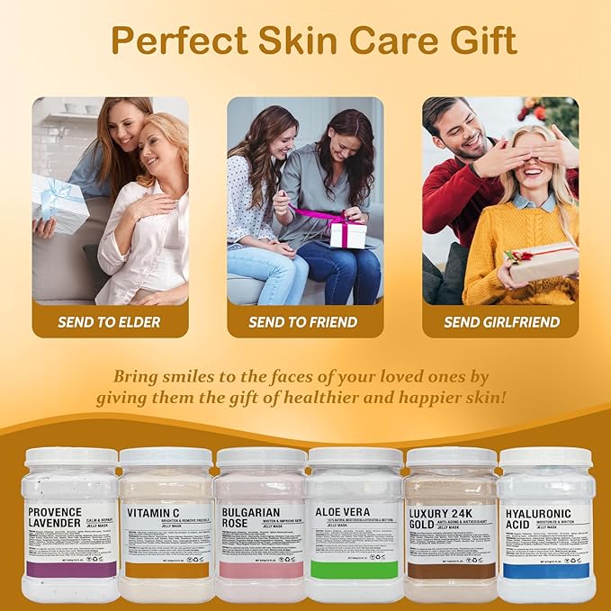 Jelly Mask for Facials Professional Natural Gel Face Masks, Hyaluronic acid Hydrating Rubber Mask Jar Face Mask SkinCare 23 Fl Oz (Vitamin C)