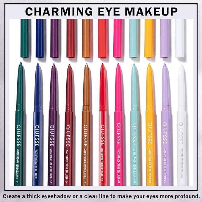 3-Piece Red Eyeliner Pencil Set - Waterproof, Retractable, Easy to Use Eyeliner Pens for Women - Dark Red