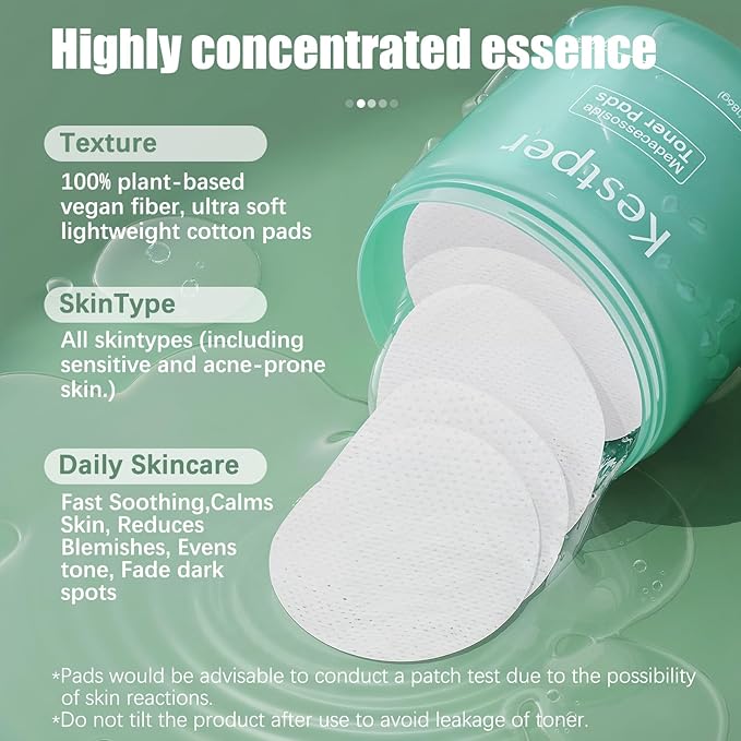 Madecassoside Toner Pads | 110 Pad Calming Face Pads with Centella Asiatica to Soothe,Balance Skin Tone,Fades Blemishes & Spots | Daily Face Skincare