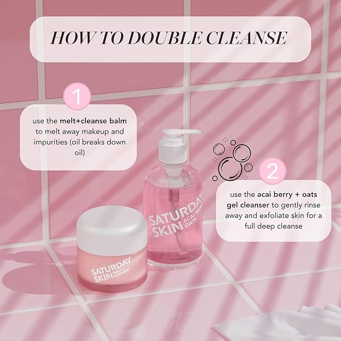 Saturday Skin Melt Cleanse Makeup Remover Balm Daily Cleansing Facial Balm to Oil Double Face Wash Vegan Remove Waterproof Makeup and Mascara