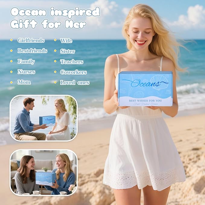 Birthday Gifts for Women Self Care Gifts for Women Spa Gifts Set Get Well Soon Gifts Baskets Care Package Blue Gifts Box Christmas Gifts for Mom Her Bestie Sister Best Friend Wife Girlfriend Coworker