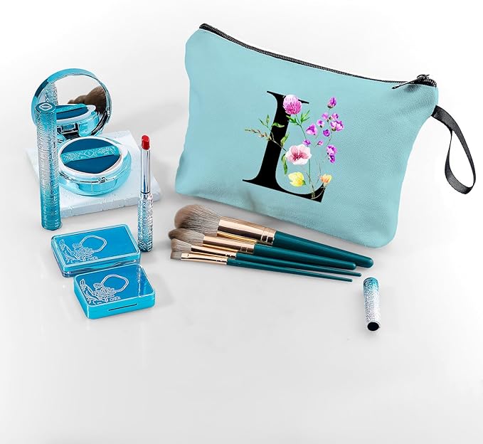 Birthday Friendship Bridesmaid Team Gifts for Employees Women Mom Aunt Daughter Teenage Girl Personalized Make up Cosmetic Bag Travel with Mirror Mothers Day Christmas Graduation L