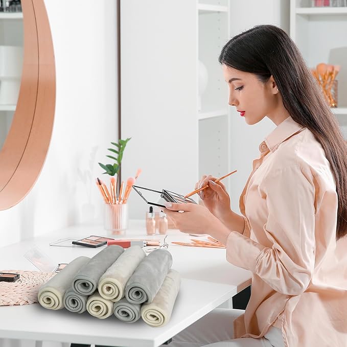 Nugilla Makeup Remover Cloths, 8 Packs Makeup Remover Towels Reusable Face Wash Cloth, Soft Makeup Remover Microfiber Face Cloth for Women(Cool Gal)