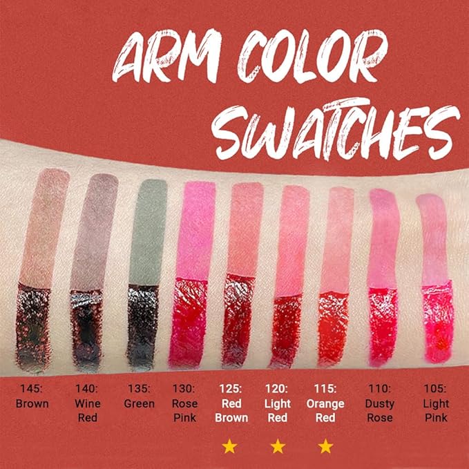 evpct Lip Tains Peel off, 3Pcs Peel off Lip Liner Tattoo Lip Stain Tint Gloss Makeup Set, Long Lasting Waterproof 24 Hours Matte Transfer-proof Color Stay Lipstick, Orange Red & Light Red & Nude Pink