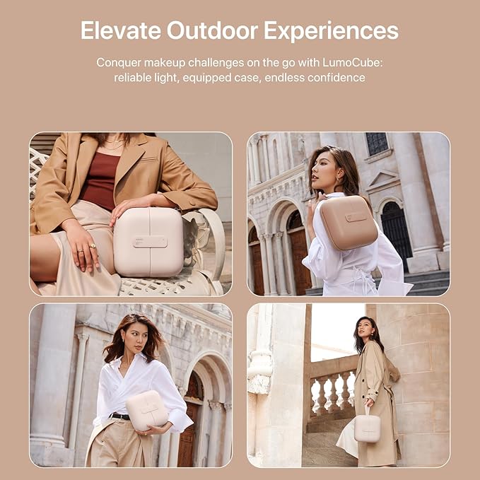 AMIRO M2 Travel Makeup Bag with 5 Level Brightness & 3 Color LED Mirror, Portable Makeup Artist Organizer, White