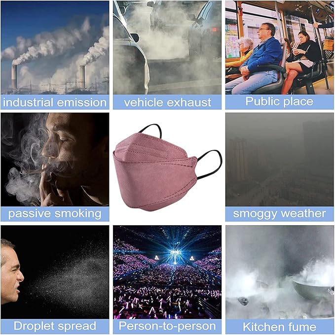 100Pcs KF94 Masks, Individually Wrapped 3D Fish Type Masks for Adult, 4 Layer Protective Face Mask