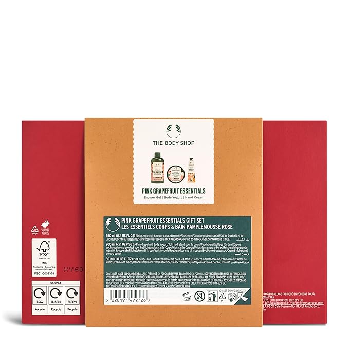 The Body Shop 3 Piece Essentials Gift Set - Shower Gel, Body Yogurt, Hand Cream, Vegan