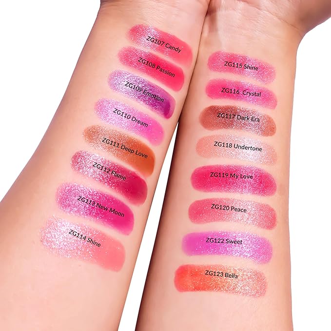 Red Berry Purple Lipstick Set for Women Shimmer Tinted Lip Balm Hydrating Moisturizing Lipstick Cruelty Free Lip Makeup, DM108/109/122