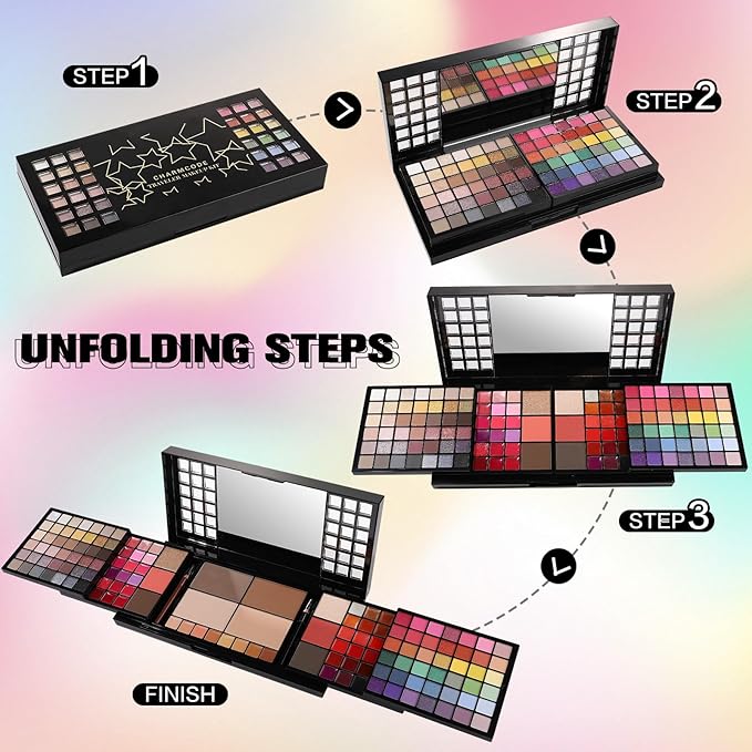 All in One Makeup Kit, Makeup Kit for Women Full Kit, Make Up Christmas Gift Set for Teen Girls- Eyeshadow Palette,Lip Gloss,Concealer,Highlighter,Blush,Eyeliner,Brow Powder & Contour