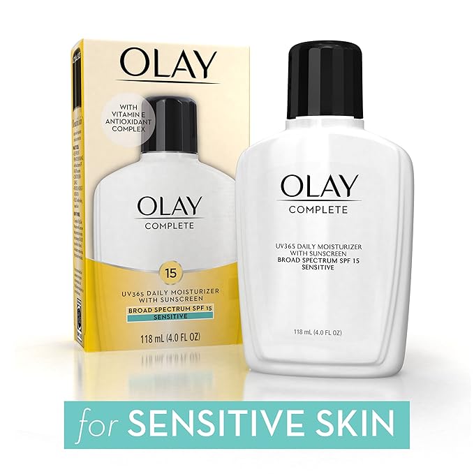 Olay Face Moisturizer, Complete All Day Moisturizer With Sunscreen Broad Spectrum SPF 15 - Sensitive, 4 fl. Oz, 1 unit