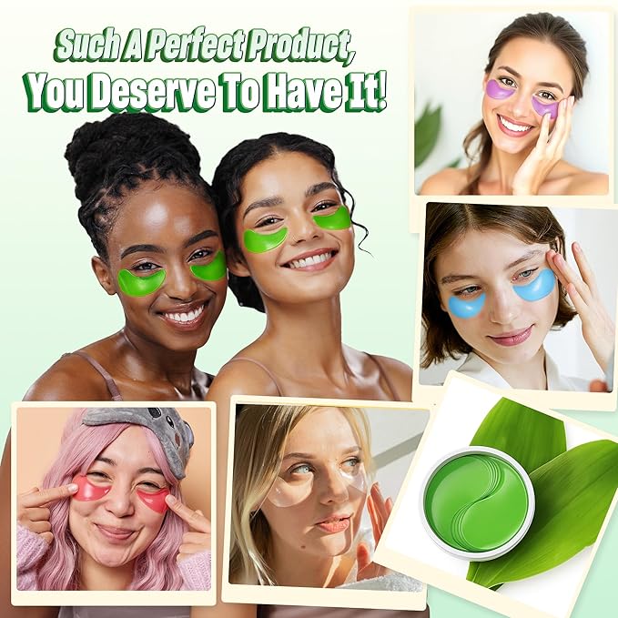 Aloe Under Eye Patches - 60 Pack for Puffy Eyes, Dark Circles, Bags, Wrinkles & Anti-Aging with Hydrolyzed Collagen & Hyaluronic Acid