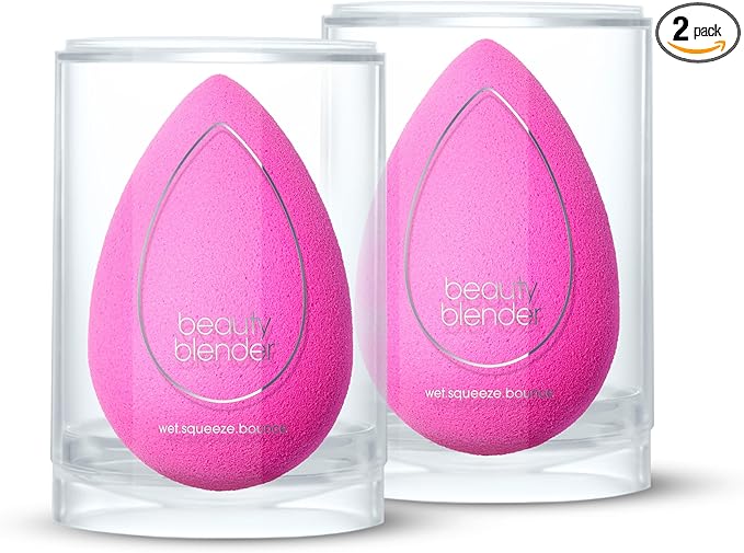 Beautyblender® | Original Pink Beauty Blender 2-Piece Bundle for Blending Foundations, Powders, and Creams, Super-Soft Foam for Streak-Free Application, Made in the USA, Reusable, Washable