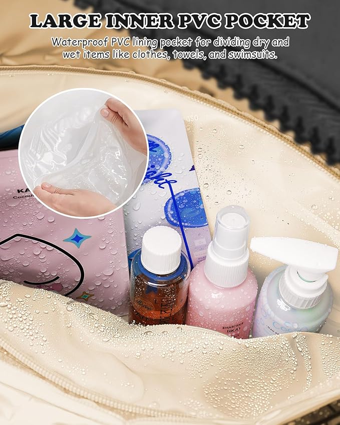 Travel Essentials-Women Duffle Bag with Initial, Personal Item Travel Bags,Gifts for Teen Girls-Gym Bag with Wet Pocket,Lightweight Travel Bags Personalized Tote with Makeup Pouch