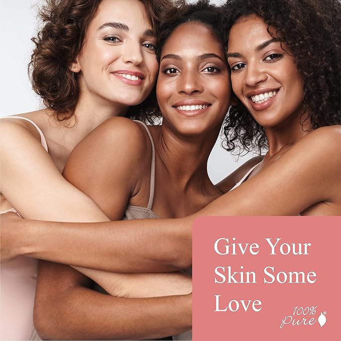 100% PURE Rose Water Hydrating Milk Face Moisturizer Natural Care Hyaluronic Acid, Squalene Replenish Suppleness Dry Dehydrated Skin - Vegan - 1.7oz