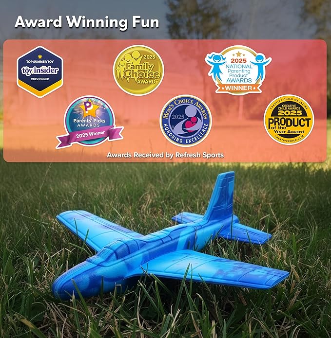 Foam Airplanes for Kids: Airplane Toy Glider Plane Styrofoam Airplanes - Best Stocking Stuffers for Boys for All Ages 4 5 6 7 8 + Year Old - Outside Toys Air Planes Outdoor Army Toys for Kids Presents