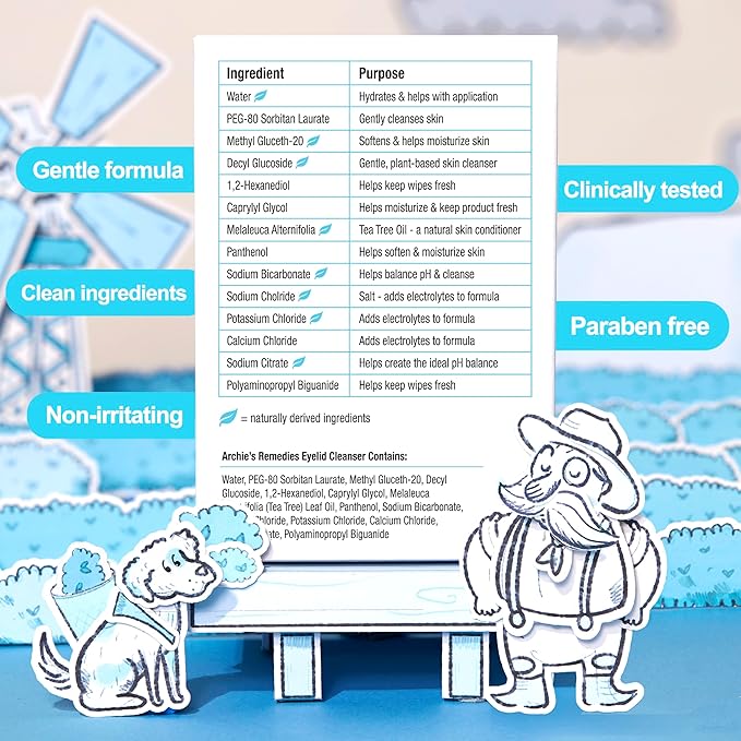 Archie's Remedies, Dry Eye Relief, Ultra Lubricating Eye Drops (30 Wipes)