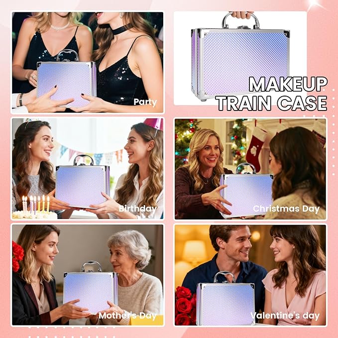 Makeup Kit for Women Girls, Fashionable Make Up Present Set for Beginners Professionals Traveler with Case, Makeup Essential with Eyeshadow Palette, Lip Gloss, Mascara,Foundation Face Primer(Purple)