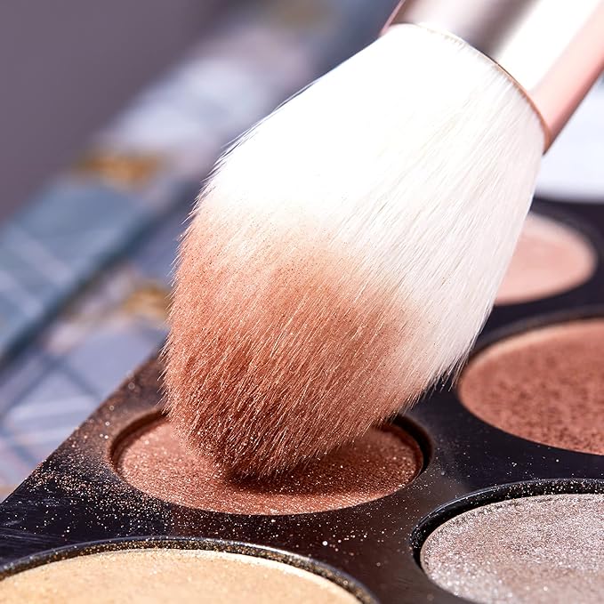 Jessup Makeup Brushes Set Professional, 25PCS Pink Premium Natural Powder Foundation Eyeshadow Blending Concealer Blusher Highlight Labeled Brushes, T290