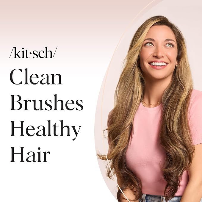 Kitsch Hair Brush Cleaner Tool | Double-Sided 2-in-1 Brush Cleaner for Hair Brushes & Combs | Eco-Friendly Cleaning Tool with Pick & Bristles, Perfect Gifts for Women | Hair Stylist Essentials