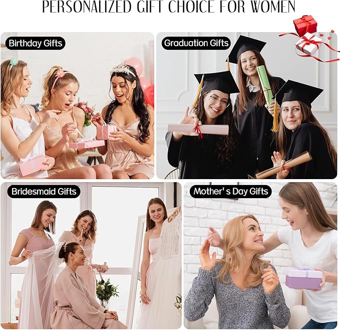 Women Gifts | Initial Makeup Bag Set for Girl Personalized Gifts for Bridesmaid Friend Graduation Teachers PU Leather Cosmetic Travel Toiletry Bag(Pink,B)