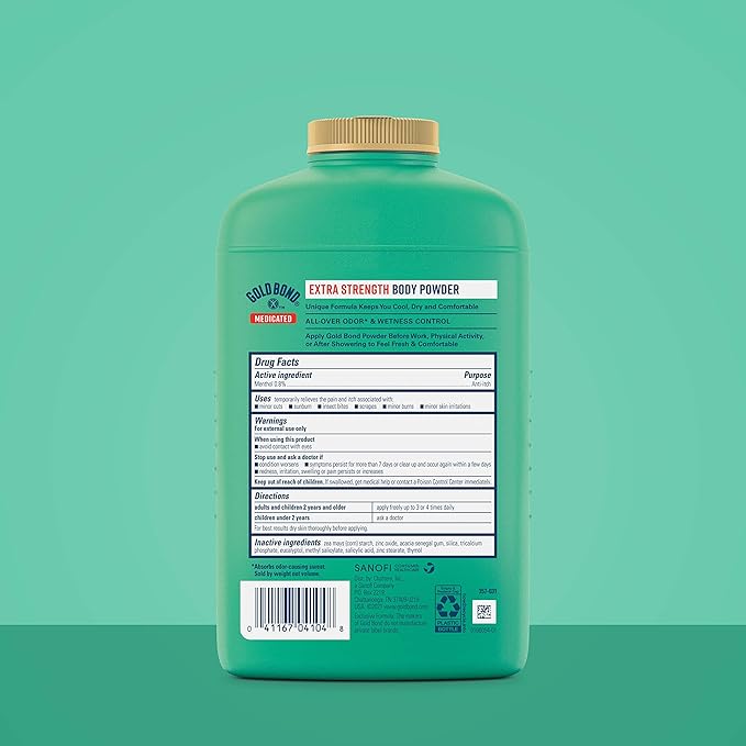 Gold Bond Men's Essentials Talc-Free Body Powder 10 oz Refresh 360 Scent & Medicated Talc-Free Extra Strength Body Powder 10 oz Cooling Itch Relief