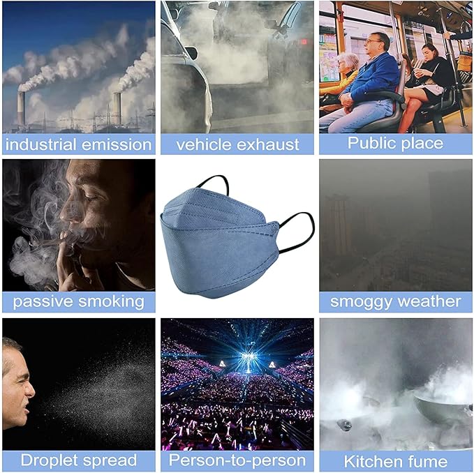 100Pcs KF94 Masks, Individually Wrapped 3D Fish Type Masks for Adult, 4 Layer Protective Face Mask