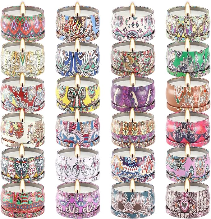 Scented Candles Gift Set, 2.5 oz Soy Wax Aromatherapy Candle for Home, Romantic Candles Gift for Mother Day Christmas Valentines Birthday (24 Pack)