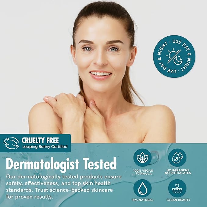 Fleur De Peau Hyaluronic Acid Serum For Face with Collagen - Dermatologist Tested, Anti-Aging, Ultra Hydrating, Firming, & Smoothing Korean Skin Care - 95% Natural, Clean Beauty, Vegan - 1.69 FL. Oz