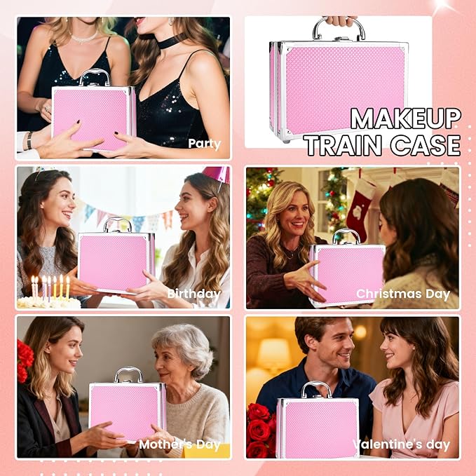 Makeup Kit for Women Girls, Fashionable Make Up Present Set for Beginners Professionals Traveler with Case, Makeup Essential with Eyeshadow Palette, Lip Gloss, Mascara,Foundation Face Primer(Pink)