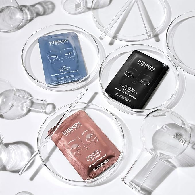 111SKIN Rose Gold Illuminating Eye Mask, Brightening & Hydrating Under Eye Patches for Dull, Dry Skin with Rose Extract, Colloidal Gold & Vitamin C, Improves the Appearance of Dark Circles, 8 Pairs