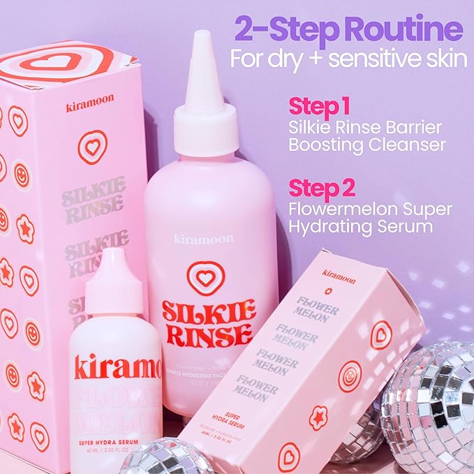 Kiramoon Face Wash Silkie Rinse Hydrating Gentle Face Cleanser for Dry or Sensitive Skin - Hydrating Makeup Remover & Face Wash w/Ceramides & Squalane