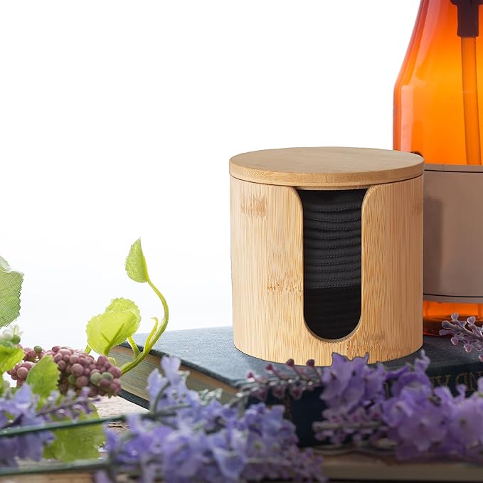 Reusable Bamboo Makeup Remover Pads | 20Pcs Natural Bamboo Reusable Cotton Rounds Makeup Removal Pad| Soft Makeup Remover Set with Bamboo Holder Laundry Bag Headband, Black and Gray