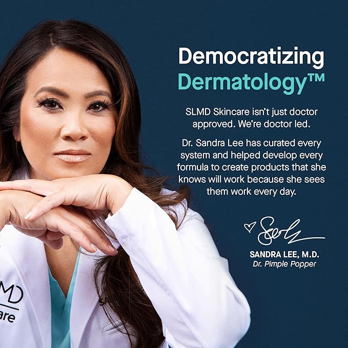 SLMD Skincare Set by Dr. Pimple Popper - 30-Day Skincare System, 4pc Kit, 3 Steps, 2x per Day Full Skin Care Set for Clearer, More Radiant Complexion, Travel Skin Care Set for Women and Men