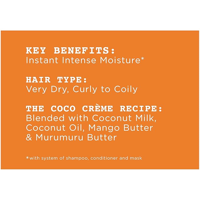 Carol’s Daughter Coco Creme Sulfate Free Shampoo and Conditioner Set with Silicone Free Hair Butter, for Very Dry Curly Hair, with Coconut Oil and Mango Butter