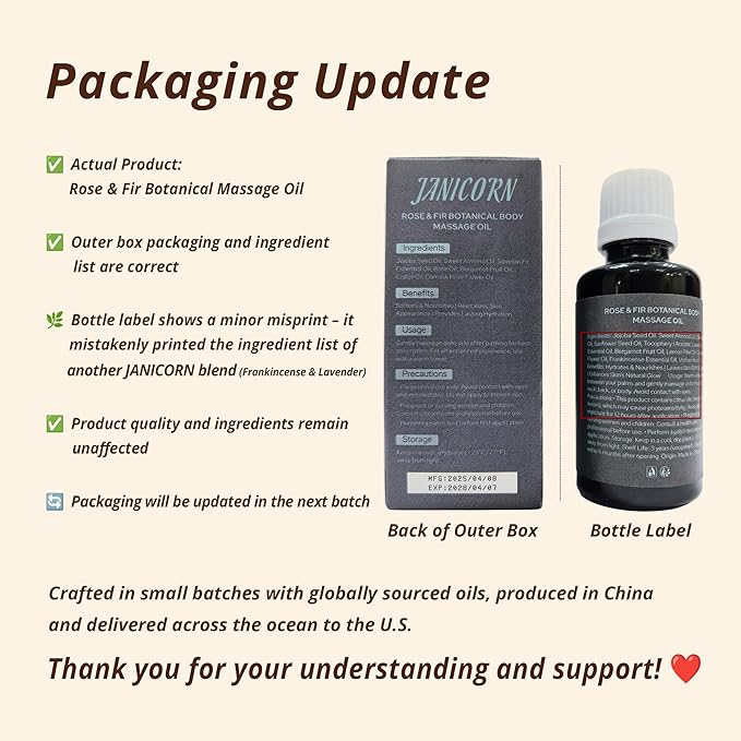 Rose & Fir Aromatherapy Oil for Face & Body Massage – Lightweight Botanical Blend for Hydrating & Nourishing Care, Forest Rose Aroma for Uplifting and Centering Self-Care, 1 fl oz / 30 ml