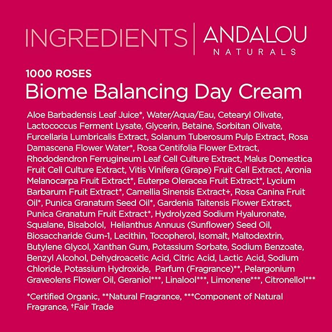 Andalou Naturals 1000 ROSES® Biome Balancing Day Cream