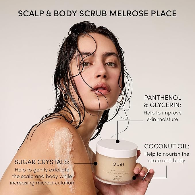 OUAI Scrub It All A-OUAI Hair Care Set - Clarifying Shampoo & Exfoliating Body Scrub Duo - Hair Care Kit with Detox Shampoo & Travel Size Body Scrub (2 Count)